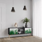 EXPENSIVE NATURE 2-Door TV Stand in Black Finish