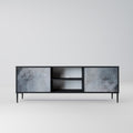 MUTED ARC 2-Door TV Stand in Black Finish