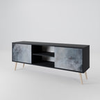 MUTED ARC 2-Door TV Stand in Black Finish