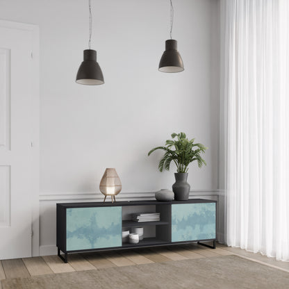 SKY WASH TV-bänk med 2 dörrar i svart finish