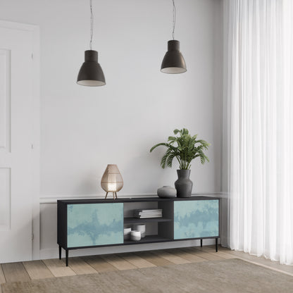 SKY WASH TV-bänk med 2 dörrar i svart finish