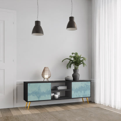 SKY WASH TV-bänk med 2 dörrar i svart finish