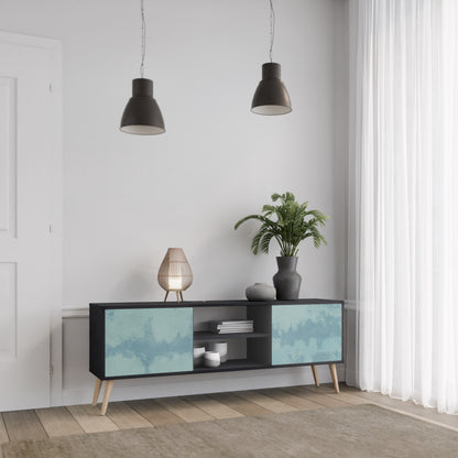 SKY WASH TV-bänk med 2 dörrar i svart finish