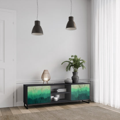 NORTHERN LIGHTS 2-dörrars TV-bänk i svart finish