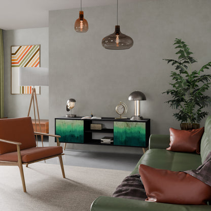 NORTHERN LIGHTS 2-dörrars TV-bänk i svart finish