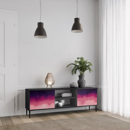 AURORA BOREALIS 2-dörrars TV-bänk i svart finish