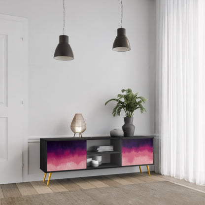 AURORA BOREALIS 2-dörrars TV-bänk i svart finish