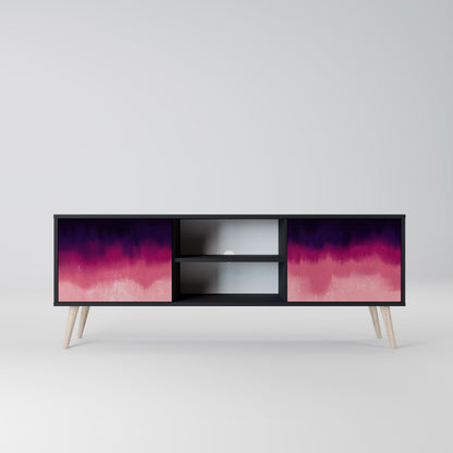 AURORA BOREALIS 2-dörrars TV-bänk i svart finish