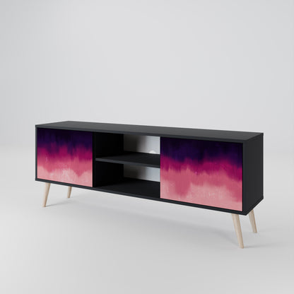AURORA BOREALIS 2-dörrars TV-bänk i svart finish
