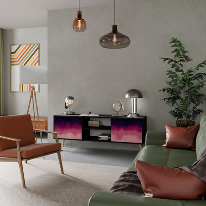AURORA BOREALIS 2-dörrars TV-bänk i svart finish