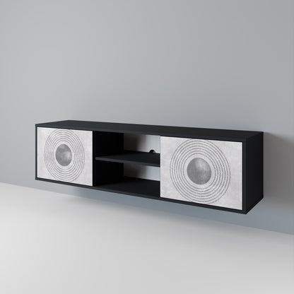 SOLID CIRCLES 2-dörrars TV-bänk i svart finish