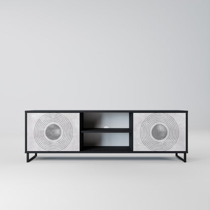 SOLID CIRCLES 2-dörrars TV-bänk i svart finish