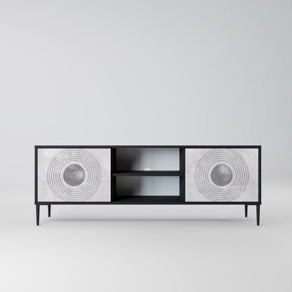 SOLID CIRCLES 2-dörrars TV-bänk i svart finish