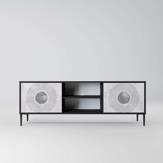 SOLID CIRCLES 2-dörrars TV-bänk i svart finish