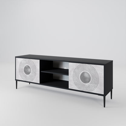 SOLID CIRCLES 2-dörrars TV-bänk i svart finish