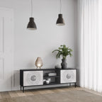 SOLID CIRCLES 2-Door TV Stand in Black Finish