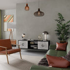 SOLID CIRCLES 2-Door TV Stand in Black Finish