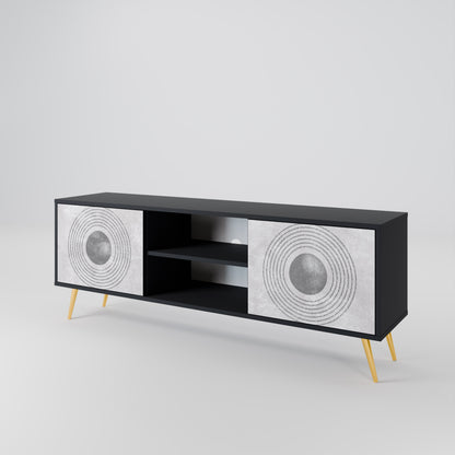 SOLID CIRCLES 2-dörrars TV-bänk i svart finish