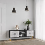 SOLID CIRCLES 2-Door TV Stand in Black Finish