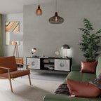 SOLID CIRCLES 2-Door TV Stand in Black Finish