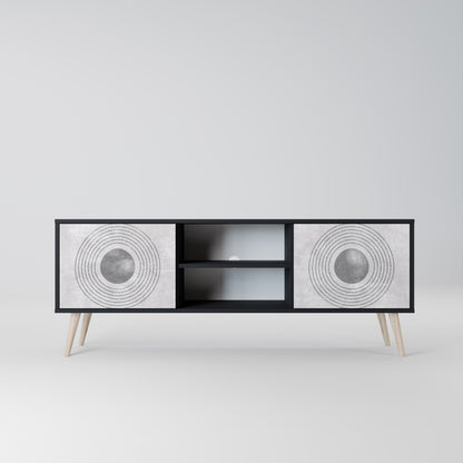 SOLID CIRCLES 2-dörrars TV-bänk i svart finish