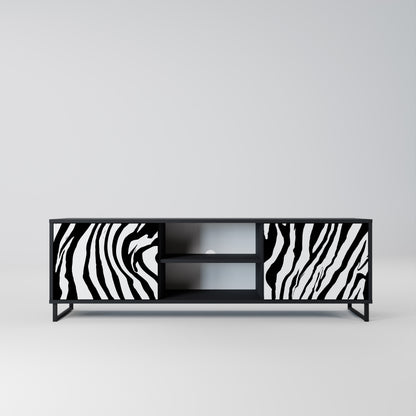 SPLENDID ZEBRA 2-dörrars TV-bänk i svart finish