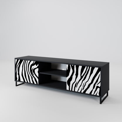 SPLENDID ZEBRA 2-dörrars TV-bänk i svart finish