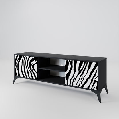 SPLENDID ZEBRA 2-dörrars TV-bänk i svart finish