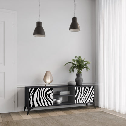 SPLENDID ZEBRA 2-dörrars TV-bänk i svart finish
