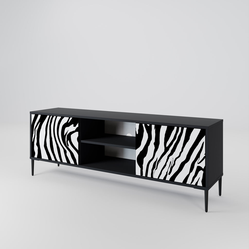 SPLENDID ZEBRA 2-dörrars TV-bänk i svart finish