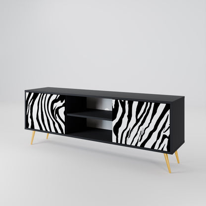 SPLENDID ZEBRA 2-dörrars TV-bänk i svart finish
