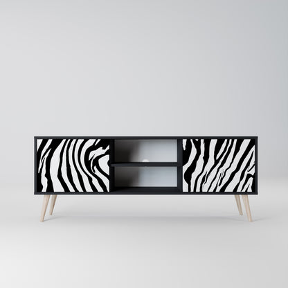 SPLENDID ZEBRA 2-dörrars TV-bänk i svart finish