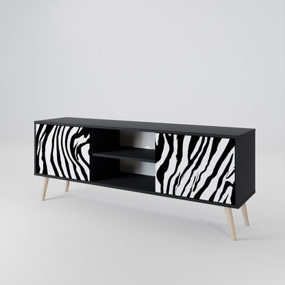 SPLENDID ZEBRA 2-dörrars TV-bänk i svart finish