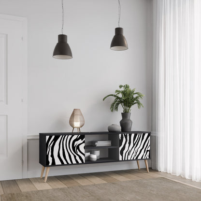 SPLENDID ZEBRA 2-dörrars TV-bänk i svart finish