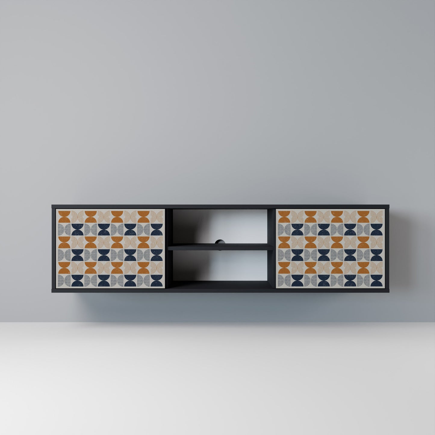 REFLECTION RANGE TV-bänk med 2 dörrar i svart finish
