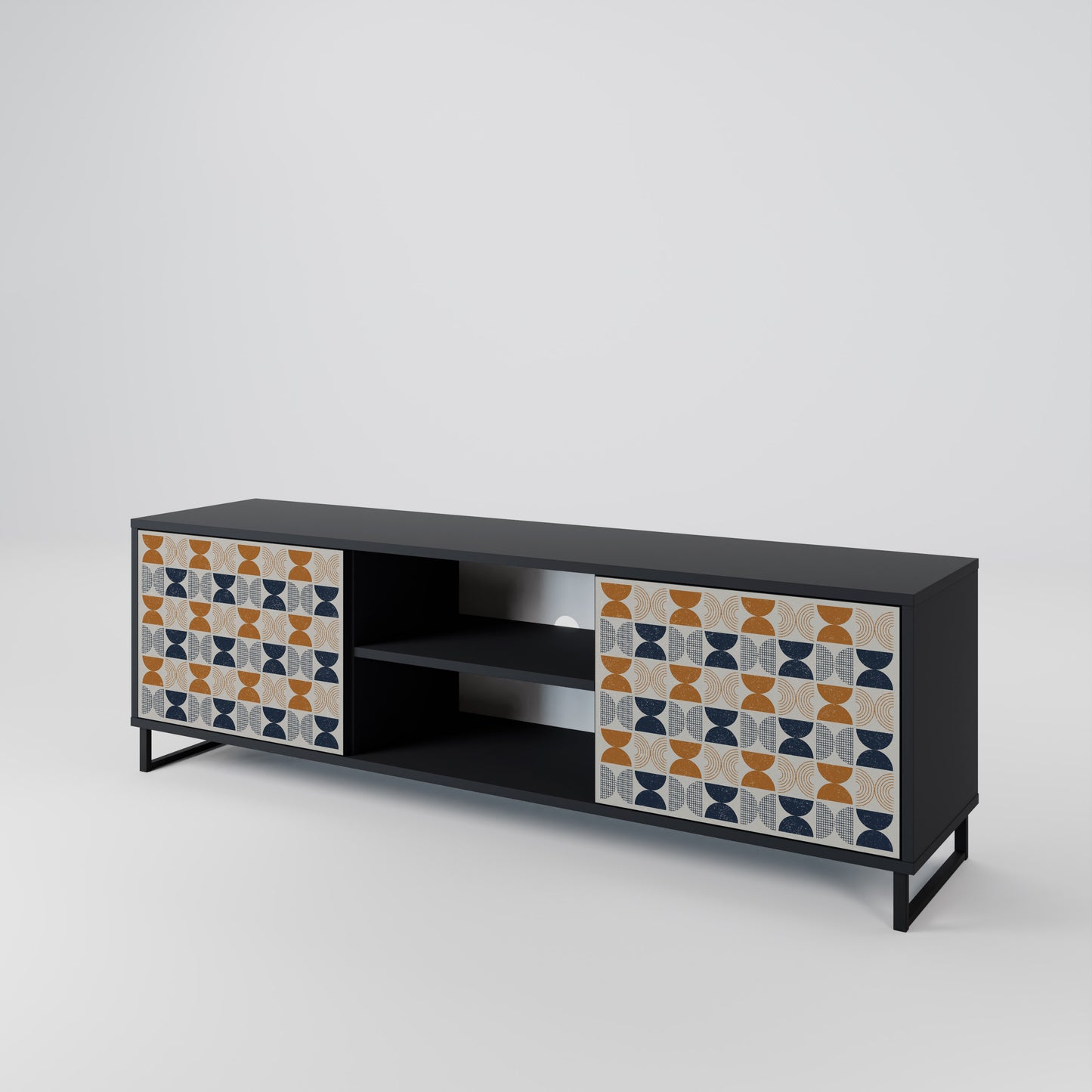 REFLECTION RANGE TV-bänk med 2 dörrar i svart finish