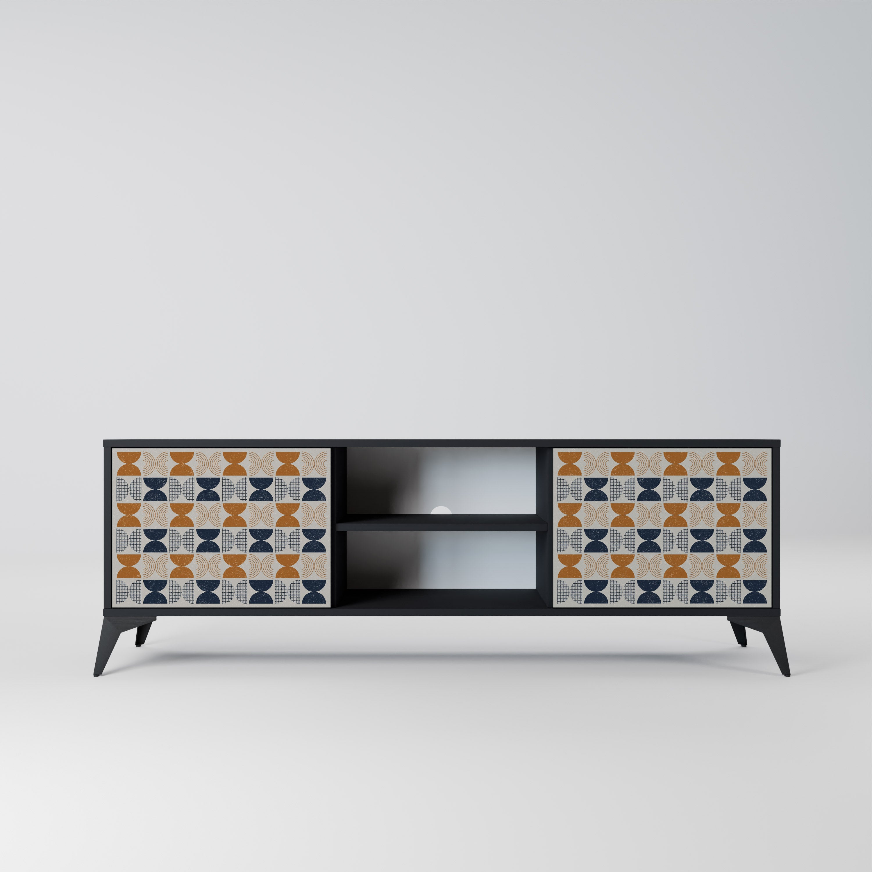 REFLECTION RANGE TV-bänk med 2 dörrar i svart finish