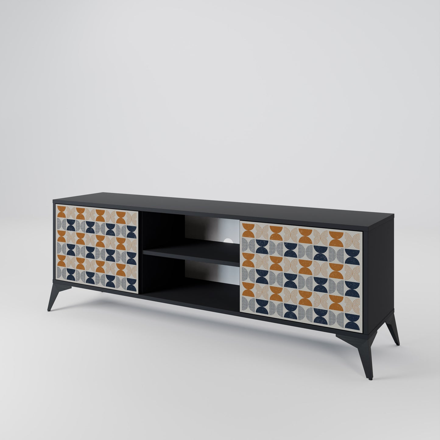 REFLECTION RANGE TV-bänk med 2 dörrar i svart finish