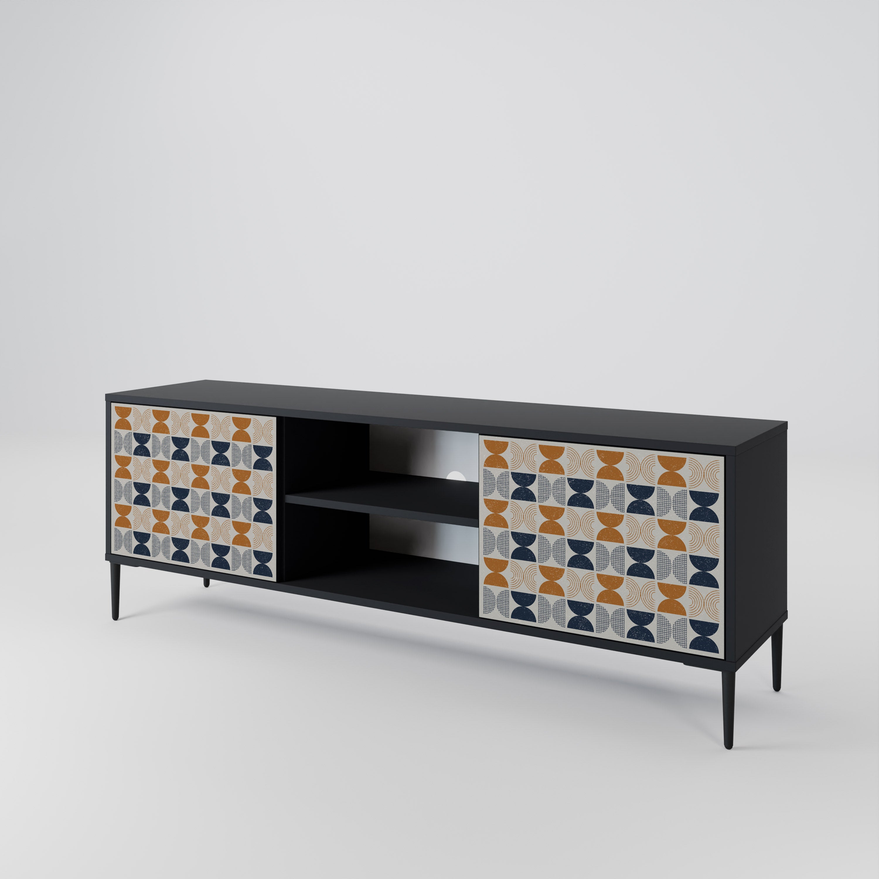 REFLECTION RANGE TV-bänk med 2 dörrar i svart finish