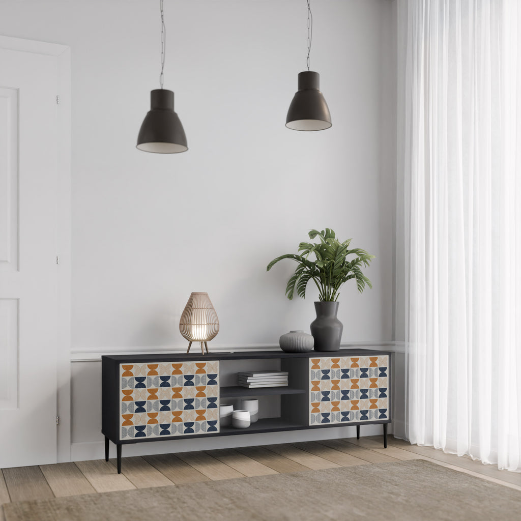 REFLECTION RANGE TV-bänk med 2 dörrar i svart finish