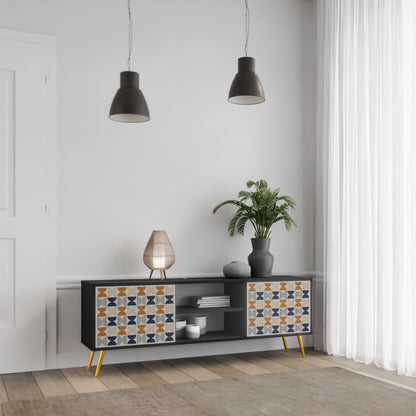 REFLECTION RANGE TV-bänk med 2 dörrar i svart finish