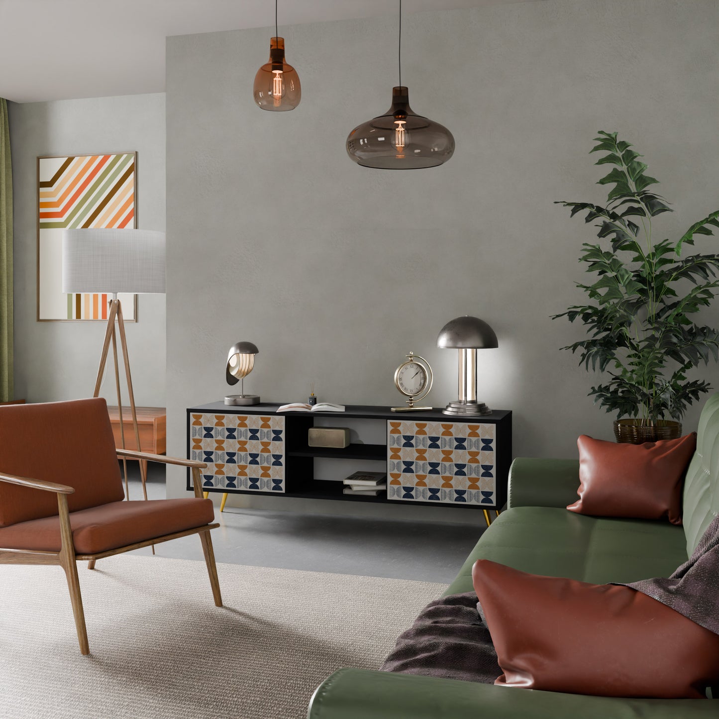REFLECTION RANGE TV-bänk med 2 dörrar i svart finish