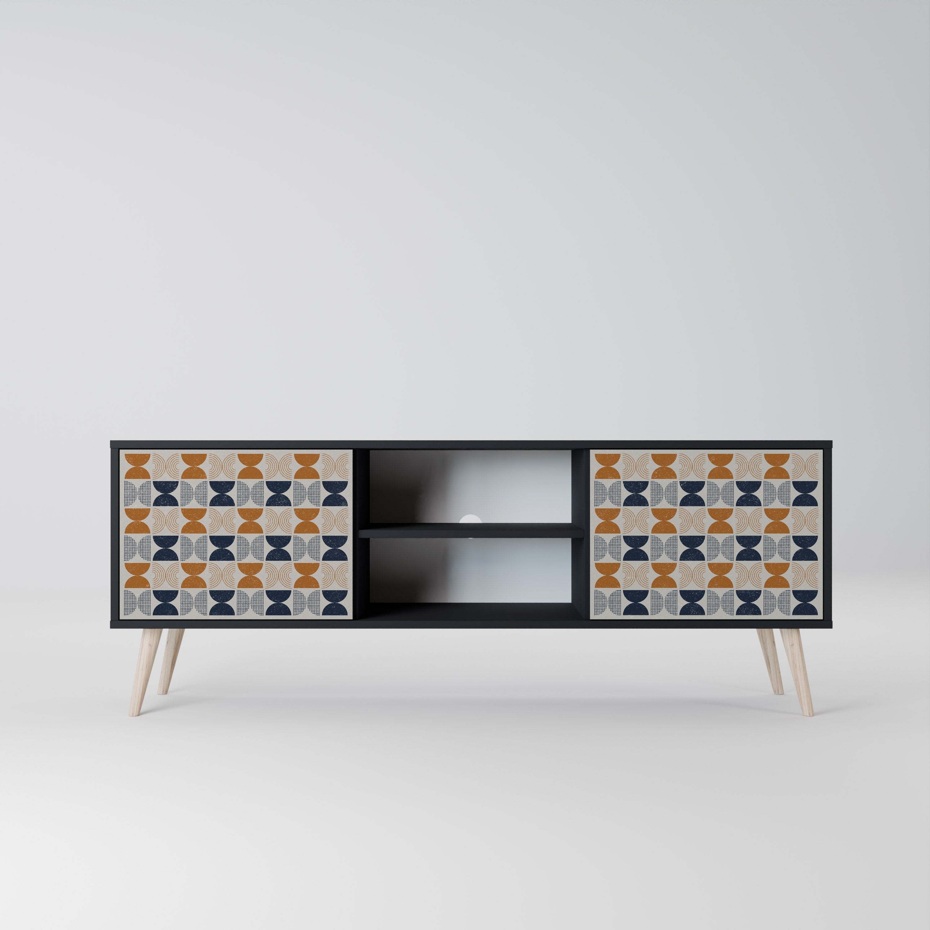REFLECTION RANGE TV-bänk med 2 dörrar i svart finish