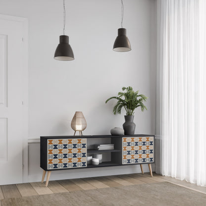REFLECTION RANGE TV-bänk med 2 dörrar i svart finish