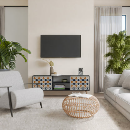 REFLECTION RANGE TV-bänk med 2 dörrar i svart finish