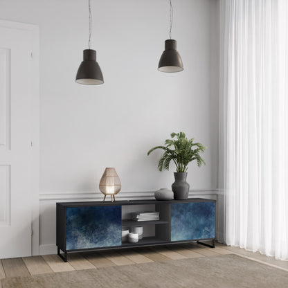 CELESTIAL FALL 2-dörrars TV-bänk i svart finish