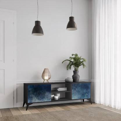 CELESTIAL FALL 2-dörrars TV-bänk i svart finish