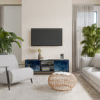 CELESTIAL FALL 2-Door TV Stand in Black Finish