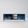 CELESTIAL FALL 2-Door TV Stand in Black Finish