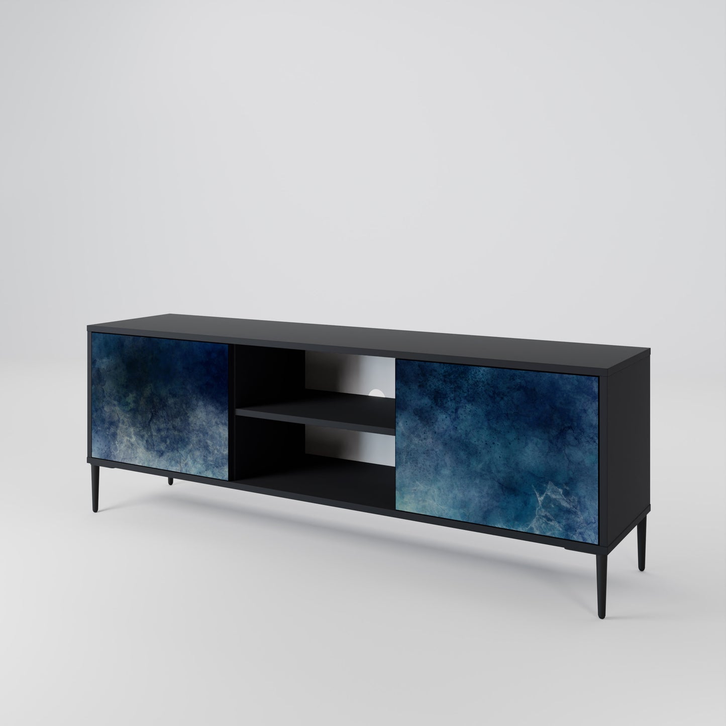CELESTIAL FALL 2-dörrars TV-bänk i svart finish